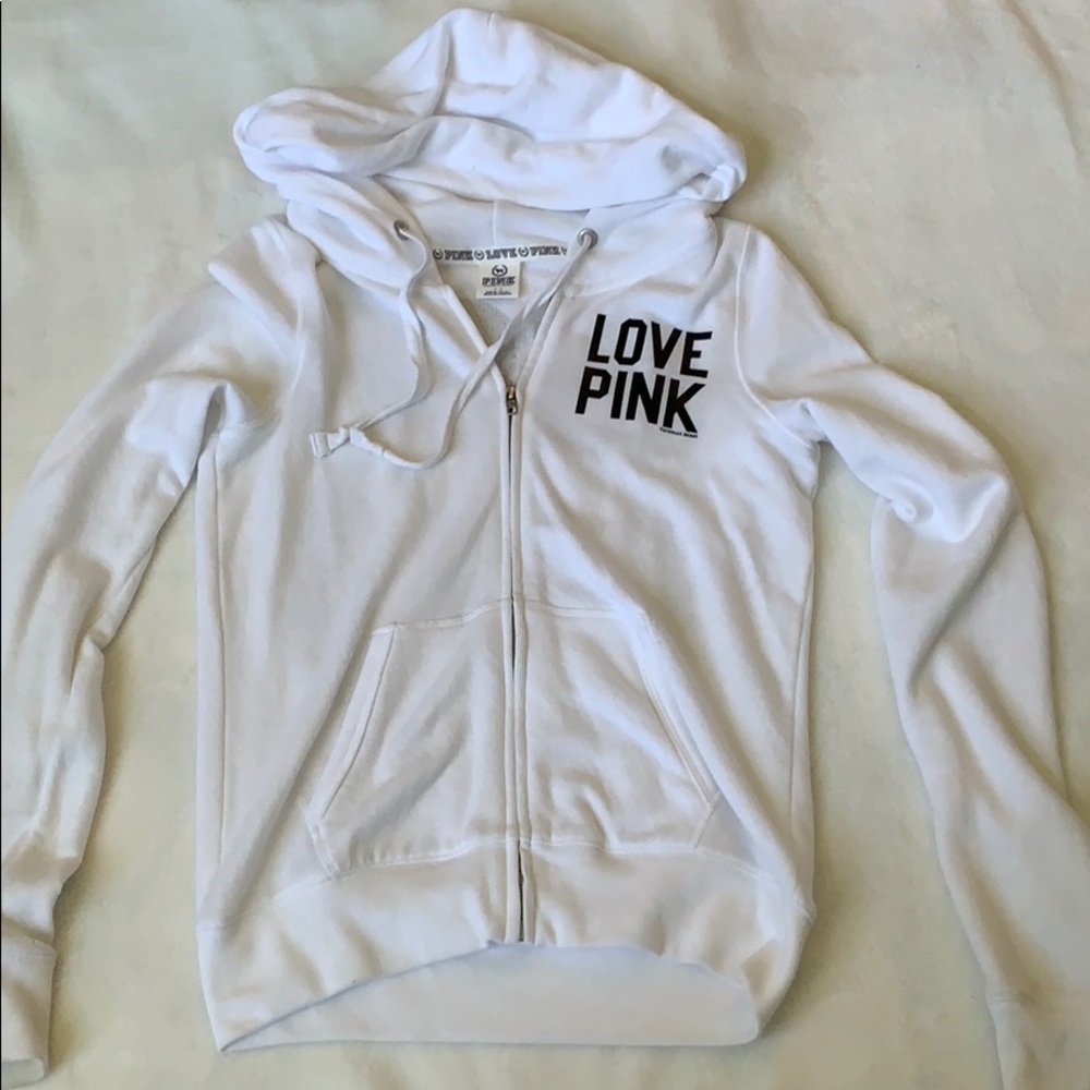 White PINK zip-up jacket
